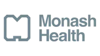 Monash health logo in grey